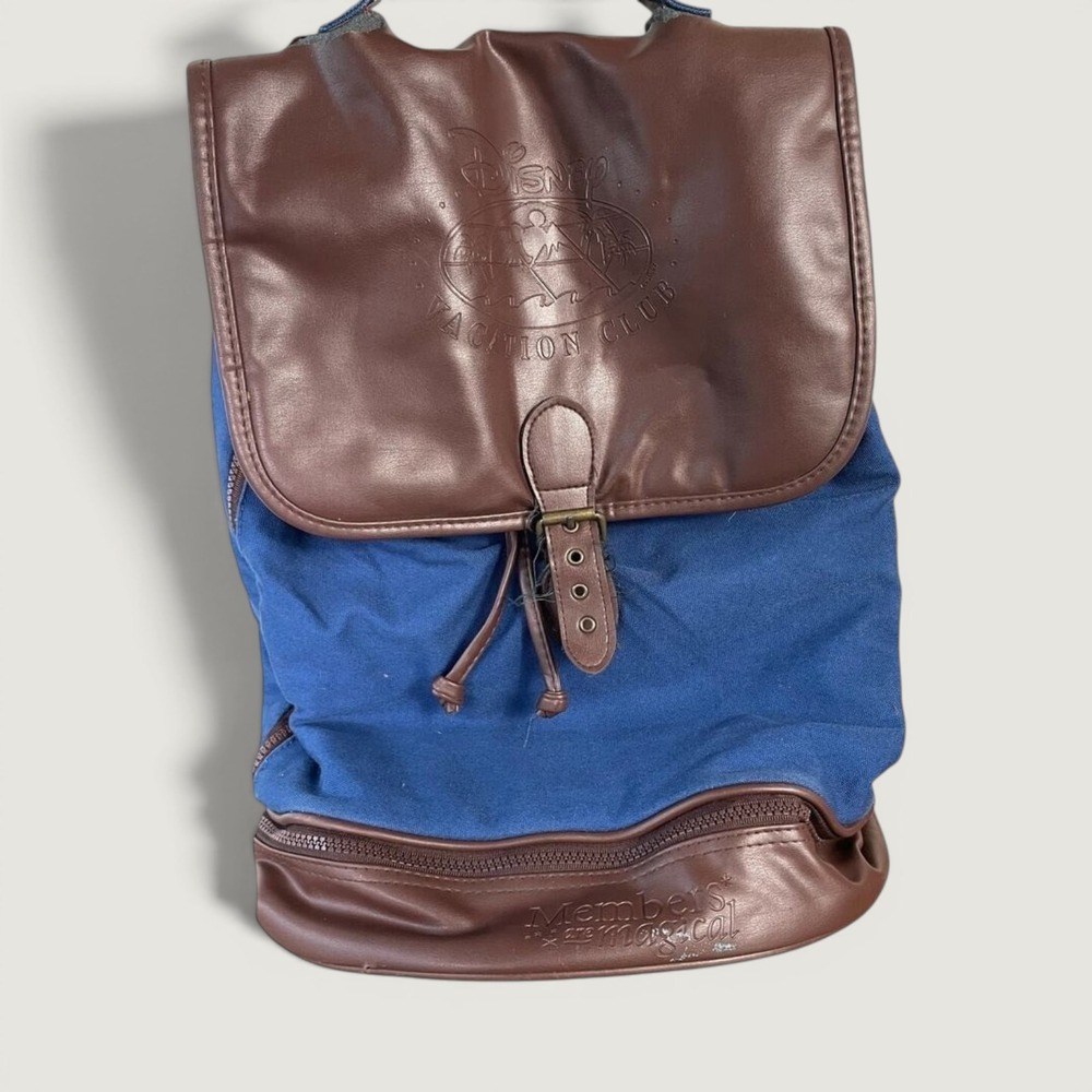 Disney Vacation Club Backpack Brown Blue Members are Magical Drawstring Bag